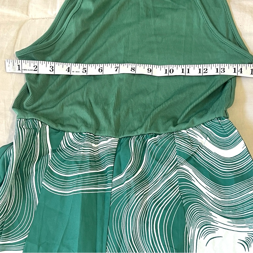 Abstract Wide-Leg Palazzo Jumpsuit Tall Fit Spring Statement, EUC, SIZE S(Tall) - Picture 4 of 8